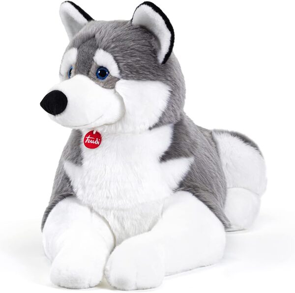 Trudi Husky Marcus Peluche Chien, Cadeau de Noël et d'anniversaire | 47x58x100cm Taglia Jumbo | Chiens en Peluche Classiques | modèle22277