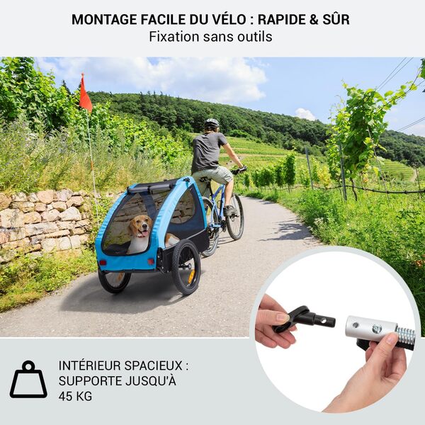 Klarfit Husky - remorque à vélo pour Chien