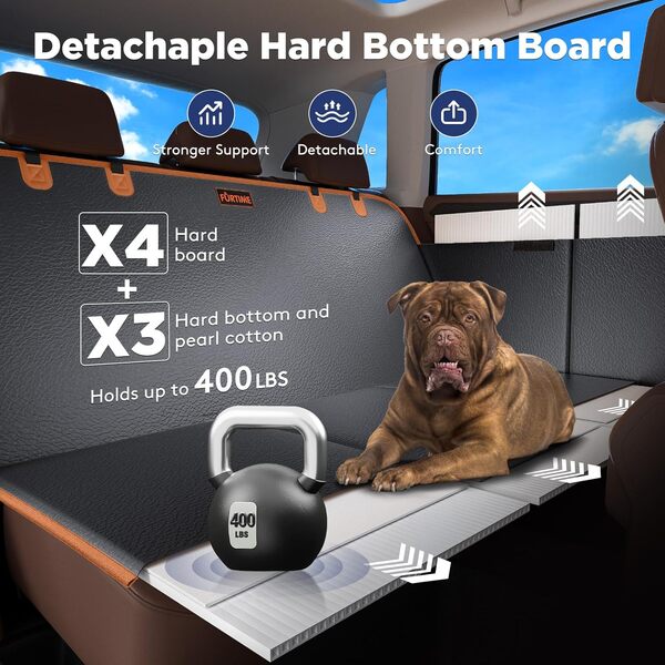 FURTIME Housse de siège auto pour chien pour siège arrière