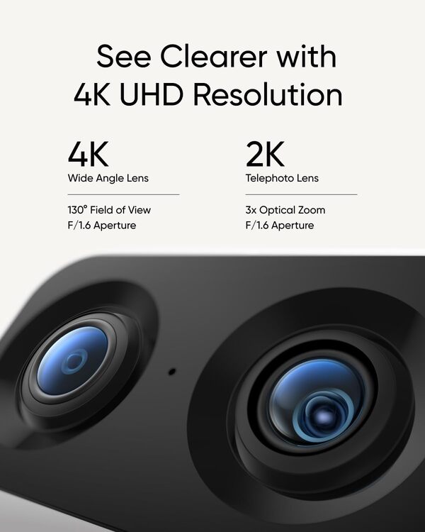 eufy Security Indoor Cam S350 Caméra de sécurité intérieure 4K UHD avec Zoom 8 x et PTZ à 360 °, idéale pour Moniteur de bébé/Appareil Photo pour Animaux domestiques/Chiens/sécurité à Domicile, IA