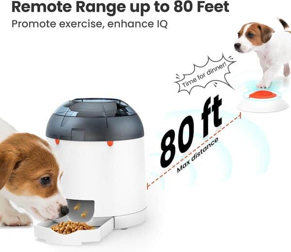 Potaroma Jouet Puzzle pour Chien, entraînement cérébral interactif, Distributeur/Mangeoire de friandises électronique avec télécommande pour Toutes Les Races, capacité de 280 ML