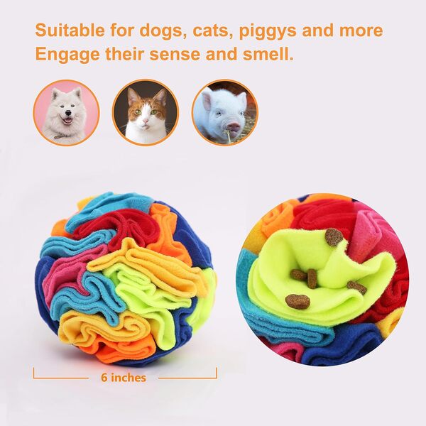 Balle Interactive de Recherche de Nourriture pour Chiens – Jouet Puzzle à renifler Encourage Les compétences Naturelles pour Les Chiens de Petite, Moyenne et Grande Taille – Lavable en