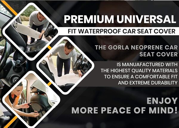 Gorla Gear Housse de siège de voiture universelle imperméable et résistante aux taches en néoprène antidérapant pour chien de chasse et protection anti-transpiration – Protégez vos sièges en cuir pour