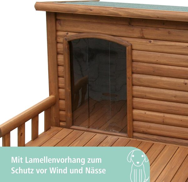 Kerbl Pet Niche pour Chien avec terrasse 113X127X82,5cm