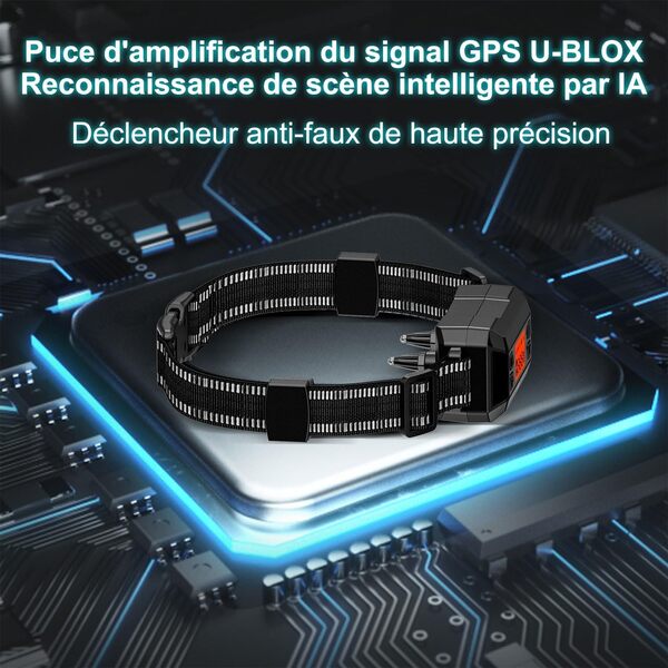 Clôture Anti-Fugue sans Fil GPS pour Chien Extérieur, Amélioré IPX7 Étanche Électrique Système Clôture Collier avec la Nouvelle Puce D'amplification de Signal GPS, Rayon 30-999M, Noir