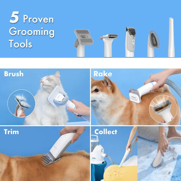 Neakasa P2 Pro Tondeuse pour chien avec aspirateur, tondeuse silencieuse pour chien et chat, nouvelle génération, kit de toilettage professionnel pour animaux de compagnie d'animaux avec 5 outils