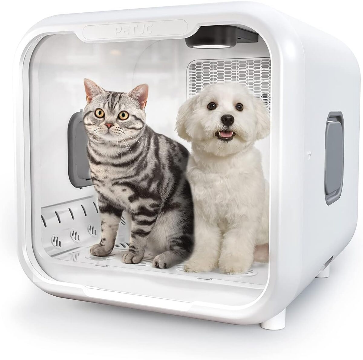 Test du sèche-cheveux PETJC pour animaux : grande capacité et silence garantis