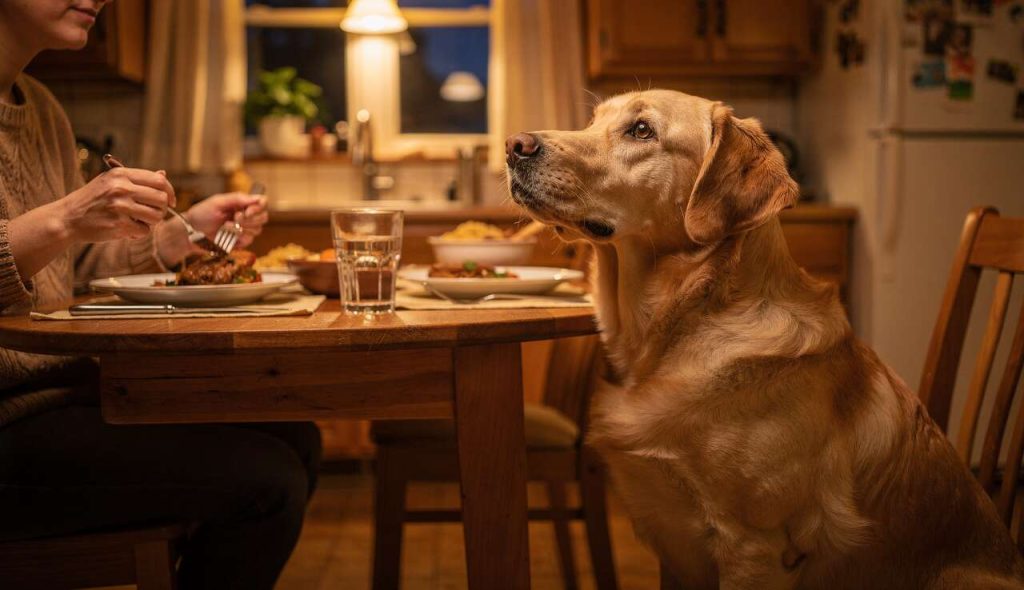 Pourquoi mon chien me regarde-t-il manger ?