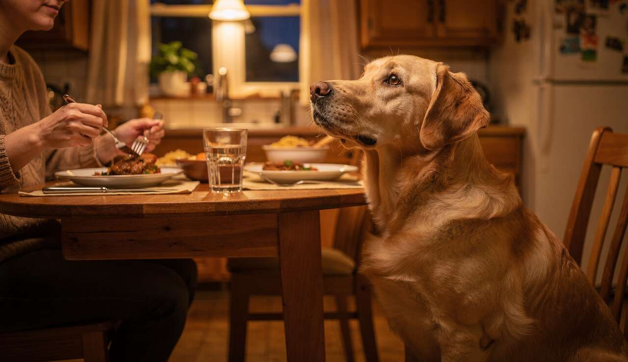 Pourquoi mon chien me regarde-t-il manger ?