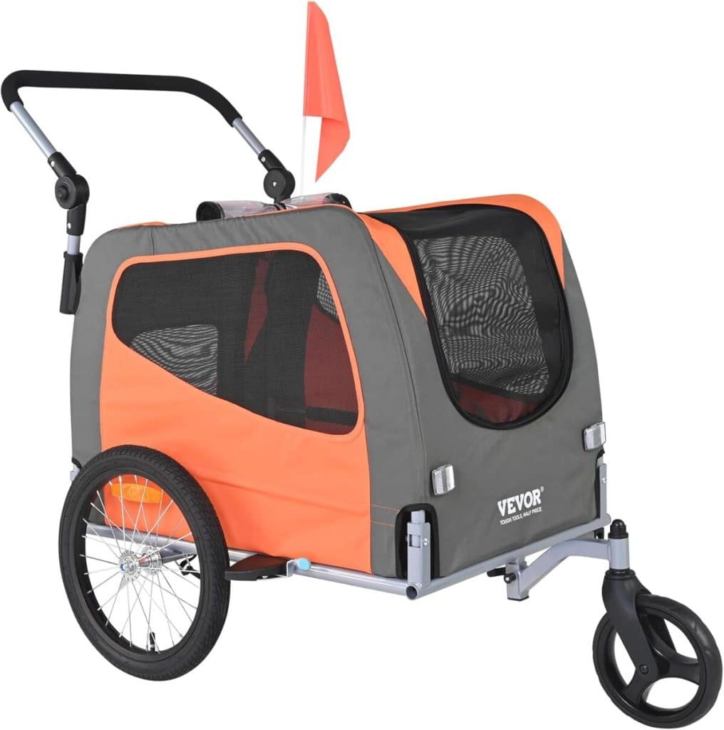 Test : vEVOR remorque de vélo chien 2en1 pliable 30 kg