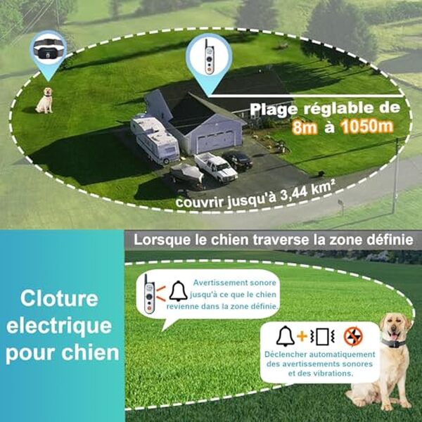 Découvrez notre test détaillé de la clôture électronique pour chien, avec télécommande ajustable, offrant une grande flexibilité et fiabilité sur des distances de 8M à 1050M. Protégez votre animal en toute confiance.