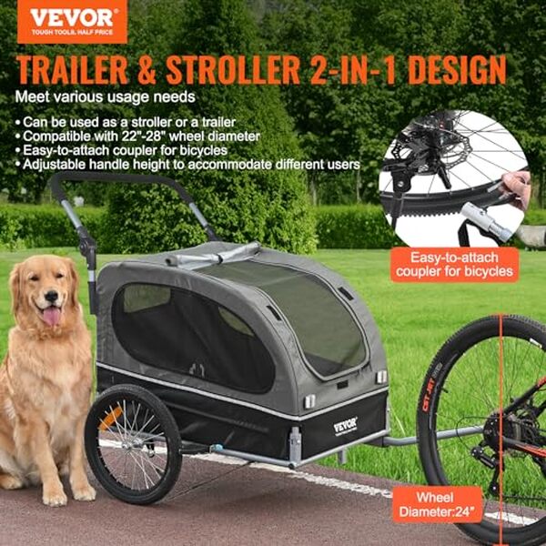 Découvrez notre test complet de la remorque vélo chien Vevor 2en1 pliable, idéale pour transporter votre animal en toute sécurité jusqu'à 40 kg. Explorez ses caractéristiques et ses avantages pour des balades sereines.