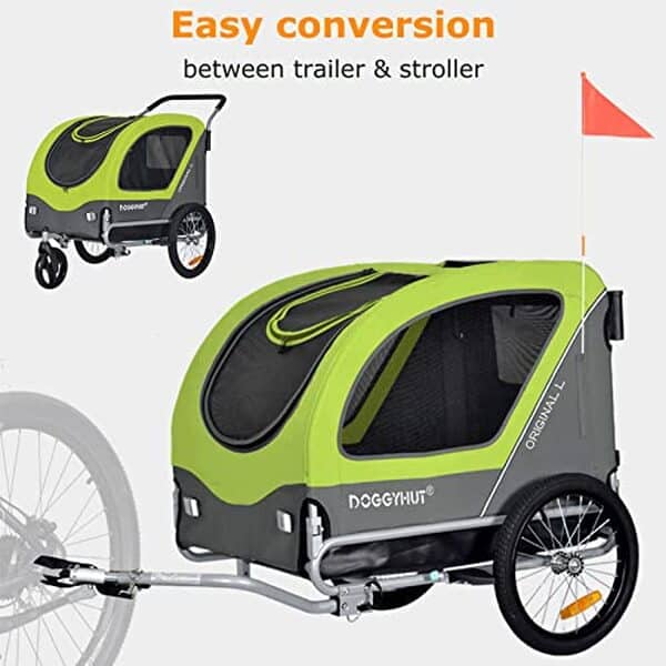 Découvrez notre test détaillé de la remorque vélo/poussette doggyhut Original L pour grands chiens, idéale pour les promenades actives et confortables.