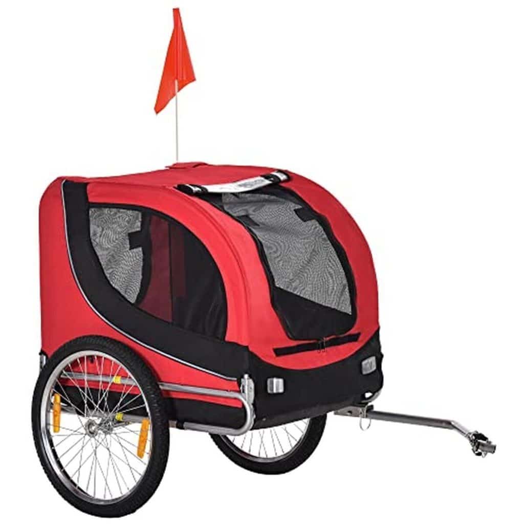Test : remorque vélo HOMCOM pour chien, sécurité et visibilité maximales