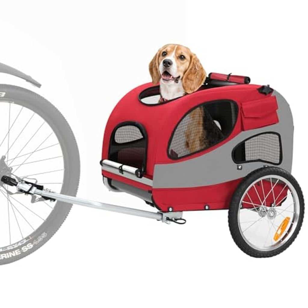 Test : remorque vélo pour chien Sepnine M pliable et sécurisée